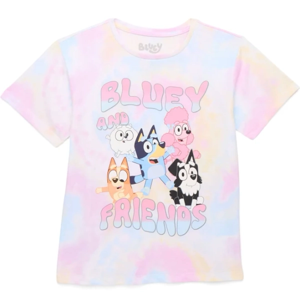Bluey and Friends Girls Short Sleeve Graphic T-Shirt