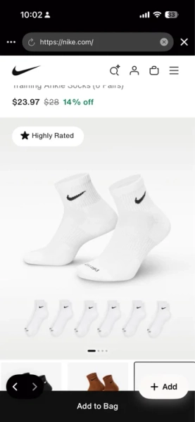 Nike Everyday Plus Cushioned Training Ankle Socks (6 Pairs)