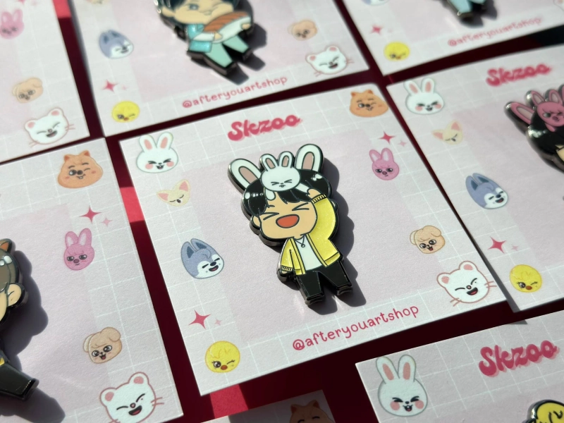 SKZOO Enamel pins | Stray Kids Chibi pins | KPOP Merch | Bias pack | Bag decor, Wolf Chan Han Bbokari Leebit PuppyM Dwaekki Jiniret Foxi.NY