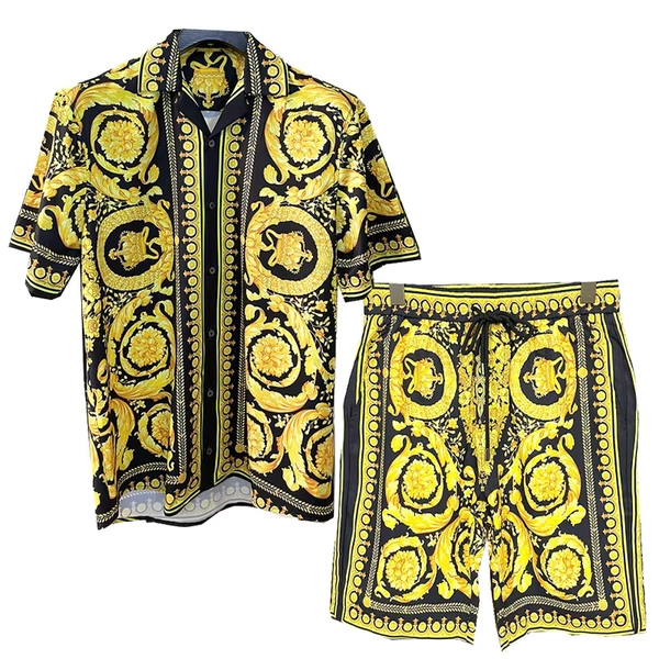 Vintage Men Shirts Sets Summer 3D Print Beach Short Sleeve Shirt Shorts Casual Trip Mens Hawaiian 2 Piece Suit S-5XL Man Blouse - AliExpress 200000343