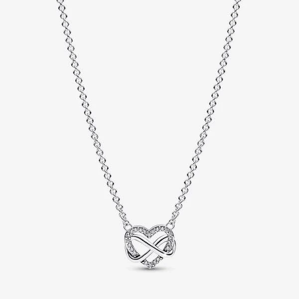 Pandora Women's Sterling Silver Sparkling Infinity Heart Collier Necklace