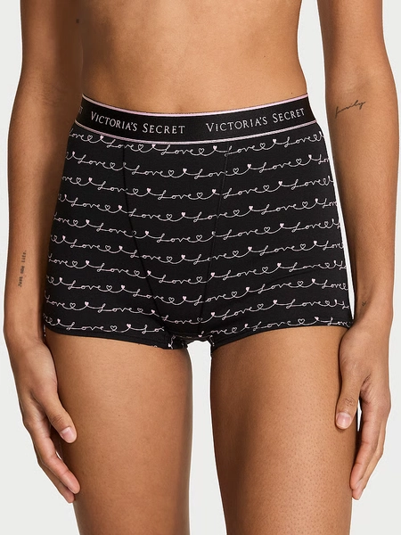 Logo Cotton High-Waist Boyshort Panty