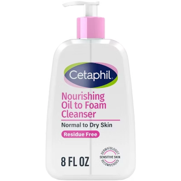Cetaphil Nourishing Oil to Foam Cleanser Face Wash for Normal to Dry Skin - 8 fl oz