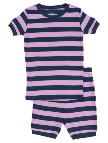 Leveret Kids Two Piece Cotton Short Pajamas Boys Striped