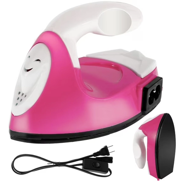 EUWBSSR Mini Heat Press Machine,Portable Electric Iron With Silicone Heat Insulation Pad,Small Travel Iron With Charging Base For DIY Craft Projects Clothes