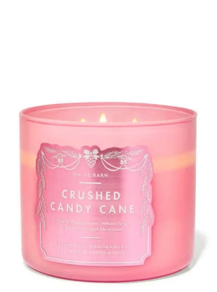 3 wick crushed candy cane candle