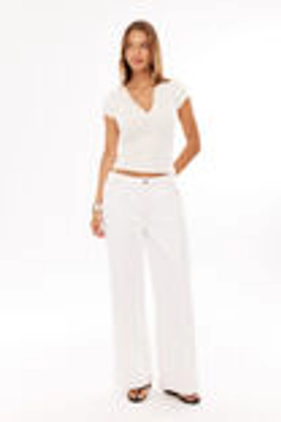supre low rise baggy jean - white 
