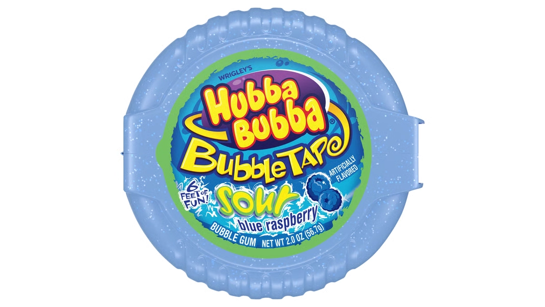 Hubba Bubba Sour Blue Raspberry Bubble Tape Gum (2 oz)