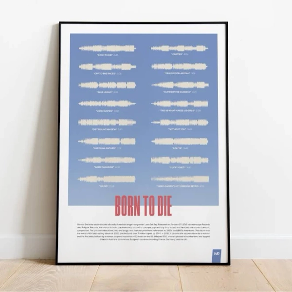 "Born to Die" by Lana Del Rey | Soundwave Art Poster Americana / 18" x 24" / No Frame