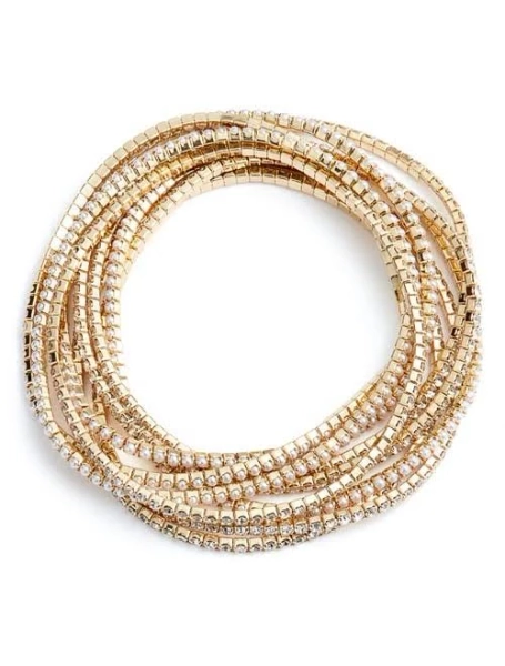 Nordstrom Set of 10 Crystal Stretch Bracelets in Clear