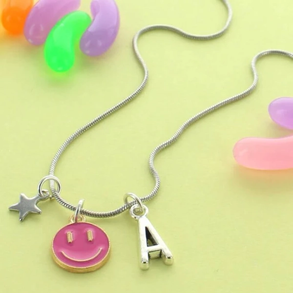 Francesca Rossi Designs Kids Personalised Happy Face Necklace