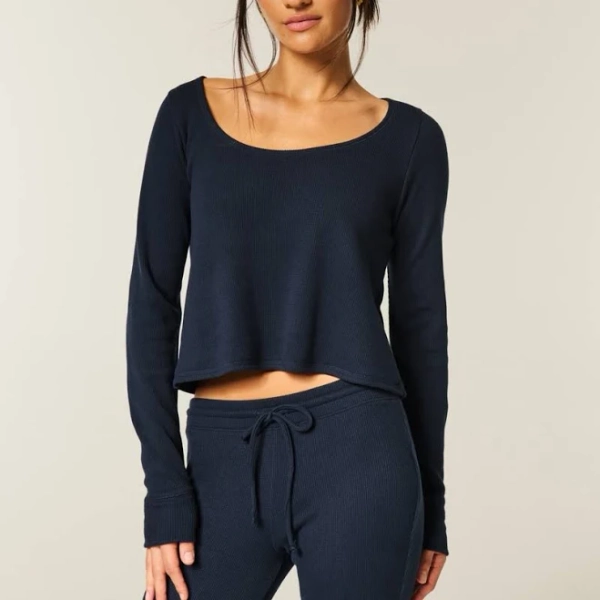 Hollister Gilly Hicks Waffle Long-Sleeve Top