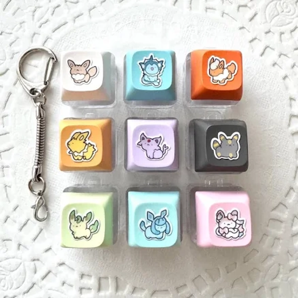 Derpy Evolution Clicky Keycap Keyboard Switch Keychain Fidget Toy