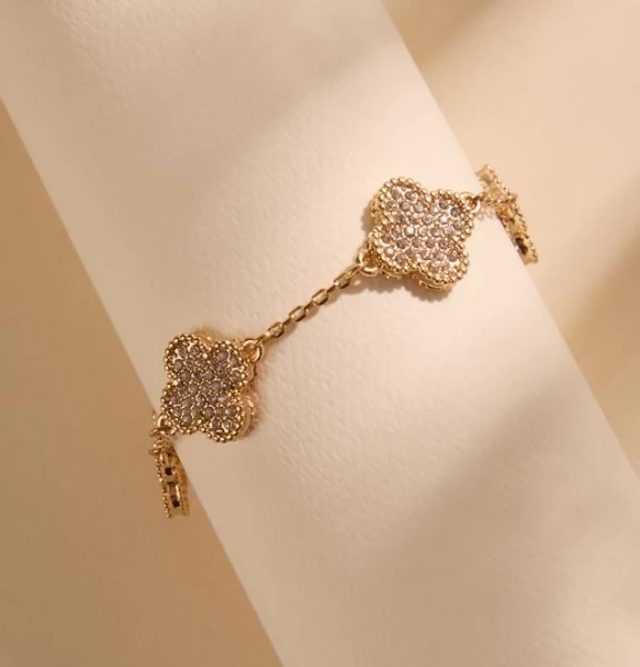 Altar'd State Double Sided Clover Bracelet in Gold