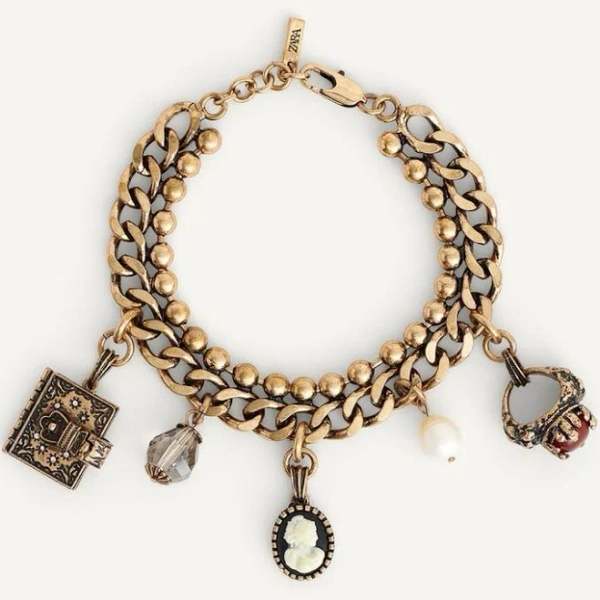 Zara Women's Limited Edition Multi-Charm Bracelet in Aged Gold
