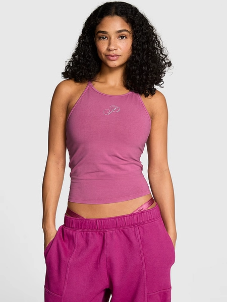 All-Day Cotton High-Neck Bra Tank