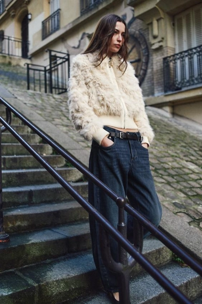 FAUX FUR BOMBER JACKET