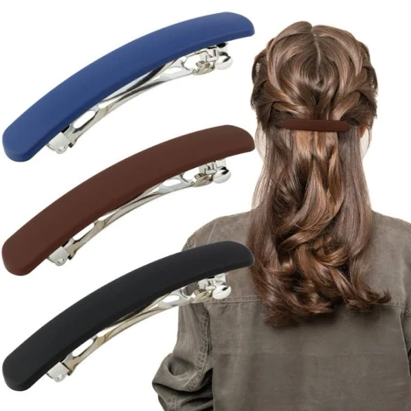 Atoden Hair Clips Hair Claw Clips Barrettes for Women 3 Pcs Matte Barrettes for Thin Fine Hair 3.54'' Flat Hair Clip Hai