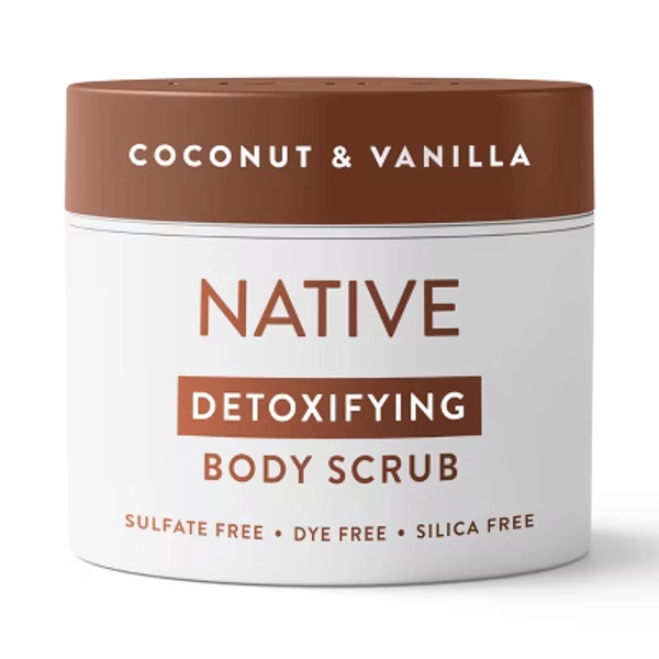 Native Coconut & Vanilla Scrub - 12oz: Exfoliating & Cleansing, Whole Body Use, Jar Container, For Normal & Dry Skin