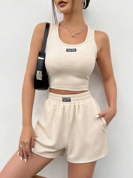 SHEIN Smart Casual Knitted Vest and Shorts Set