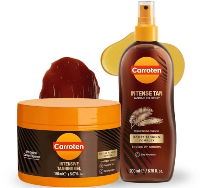 Carroten Intense Tanning Oil Spray + Intensive Tanning Gel Bundle