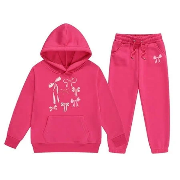 Ulitacool Girl'S Outfits Long Sleeve Children'S Letter Print Sweatshirt And Pants For Two Piece Outfit Comfy Clothes Pink 8-9 Years, Black