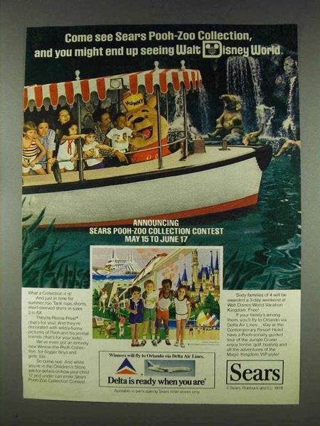 1978 Sears Pooh-Zoo Collection Children's Clothes Ad
