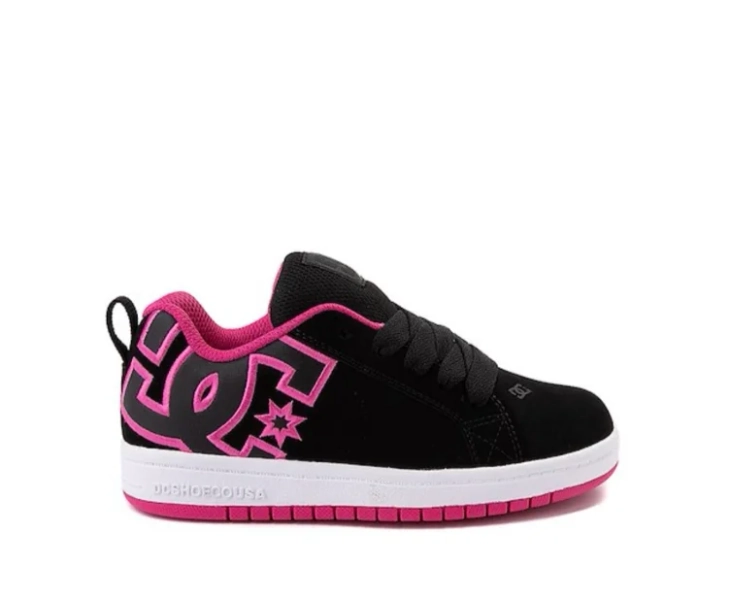 DC Court Graffik Skate Shoe - Little Kid / Big Kid - Black / Pink