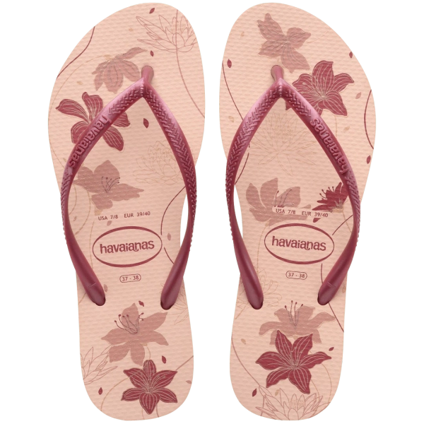 Havianas Women's Slim Organic Flip Flops Pink/Rose Gold / 6