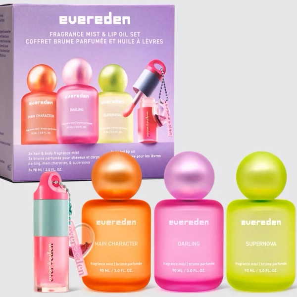 Evereden Ultimate Preppy Girl Set Kids Skincare & Lip Oil Gift Bundle