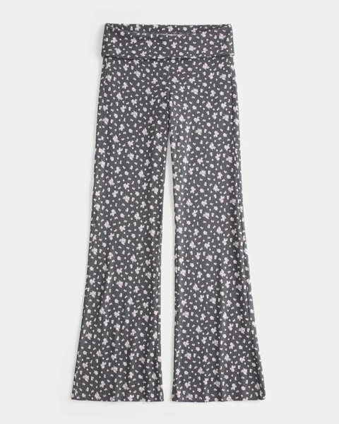 Always Cozy Knit Foldover Waist Flare Pants