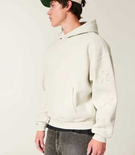 Hollister Men's Baggy Cinch Star Applique Hoodie