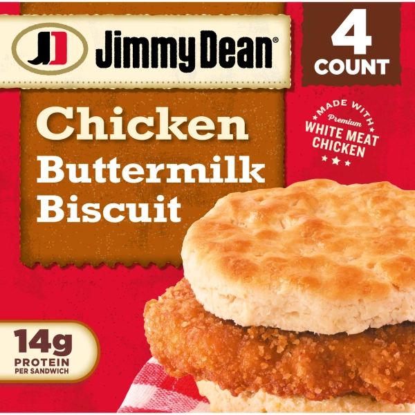 Jimmy Dean 14g Protein Chicken Buttermilk Biscuit Breakfast Sandwiches