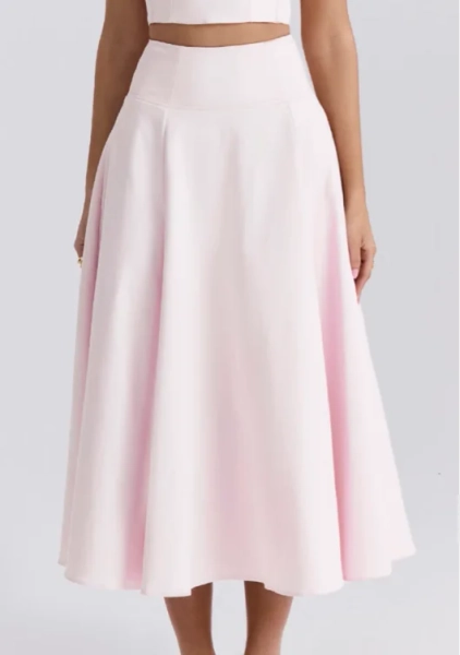 Rita Ballerina Pink A-Line Midi Skirt - SALE