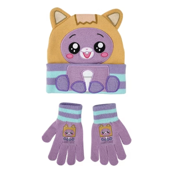 LankyBox Baby Foxy Youth 2-Piece Cuff Beanie & Magic Gloves Set
