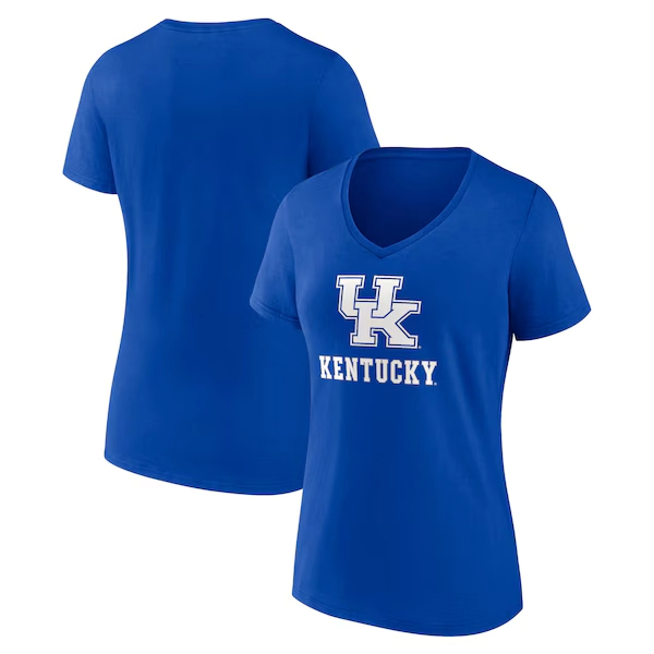 Women's Royal Kentucky Wildcats Lockup Team V-Neck T-Shirt
