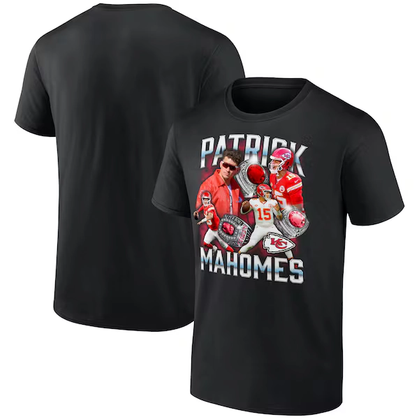 Men's Fanatics Patrick Mahomes Black Kansas City Chiefs Notorious Player Graphic T-Shirt