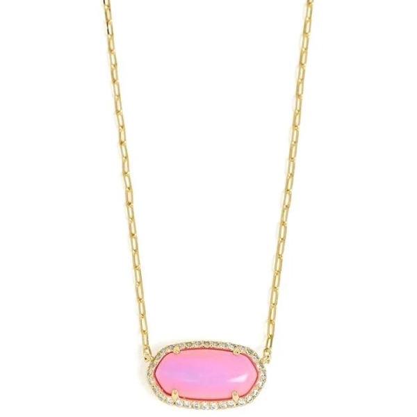 Kendra Scott Elisa Pave Frame Gold Short Pendant Necklace