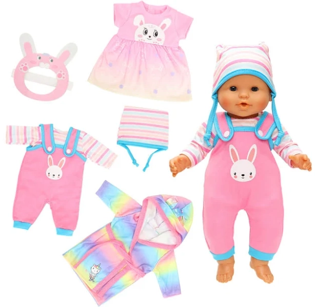 Barwa 3 Clothes for 14-18'' New Born 35-46 cm Baby Dolls(Doll NOT Included | 3 x Dresses Clothes Suits Suitable For Newly Born 14-18 Inch Baby Dolls