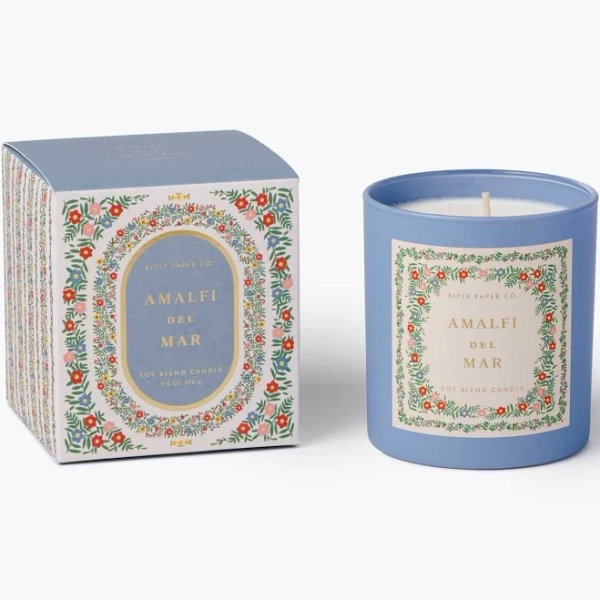 Rifle Paper Co. Rosette Amalfi Del Mar Glass Candle