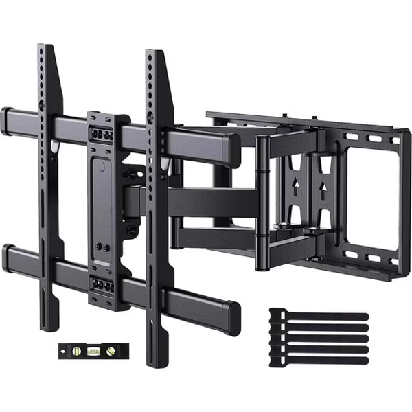 MountFTV Full Motion TV Wall Mount Bracket, Swivel Articulating TV Mount, Fits for 37-90 inch 4K Flat Curved TVs, Holds up to 132 lbs, Max 600x400mm,Fits 8″/12″/16″ Wood Studs