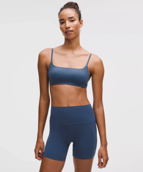 Like a Cloud Spaghetti-Strap Bra *Light Support, A/B Cup - Blue Twill - 10