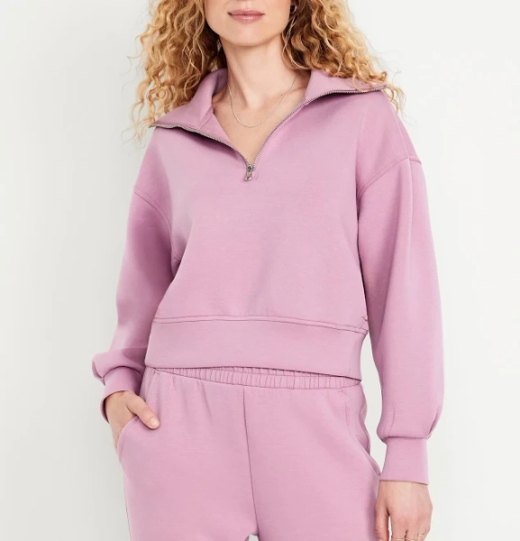 Old Navy Women's Bounce Fleece Half-Zip Pullover Sweatshirt