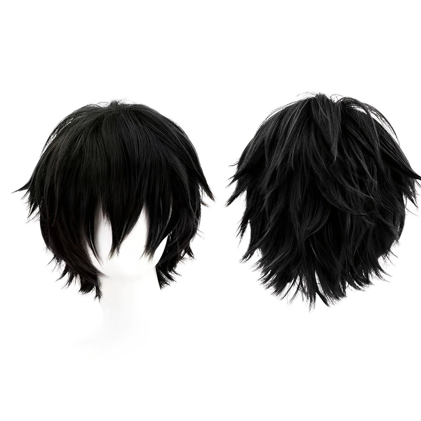 [Short Hair Bangs] Versatile Handsome Short Hair Wig | Black Anime Cosplay Universal Style