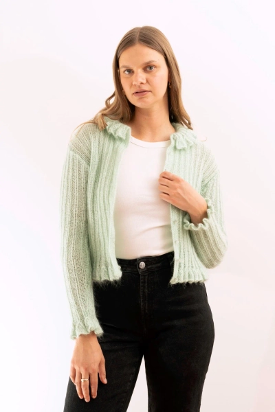 Mint Wool Knit Cardi