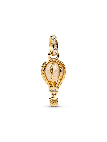Sparkling Clear Hot Air Balloon Dangle Charm