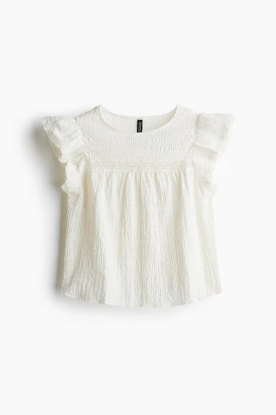 Textured Jersey Top - White