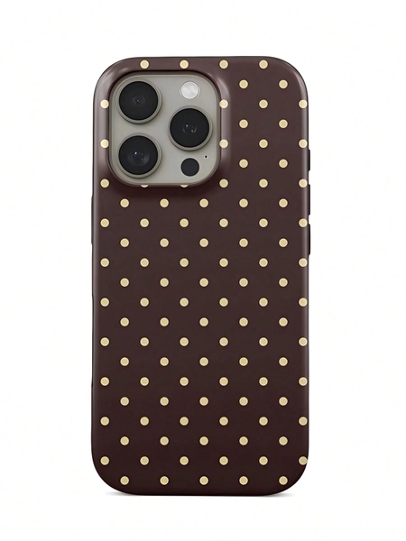 Brown Polkadot phone case 