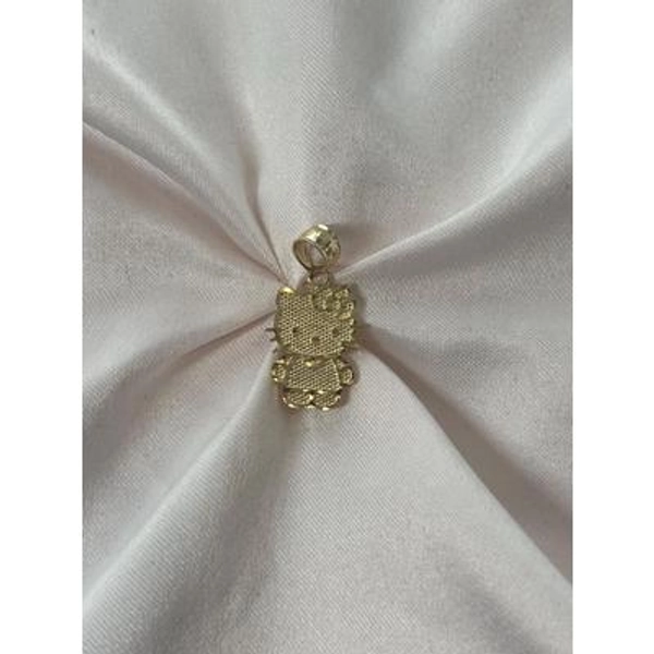 14K Gold Kawaii Kitty Pendant - Minimalist Charm Necklace