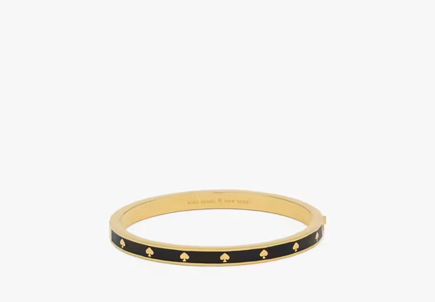 Kate Spade Spot The Spade Enamel Hinged Bangle, Black